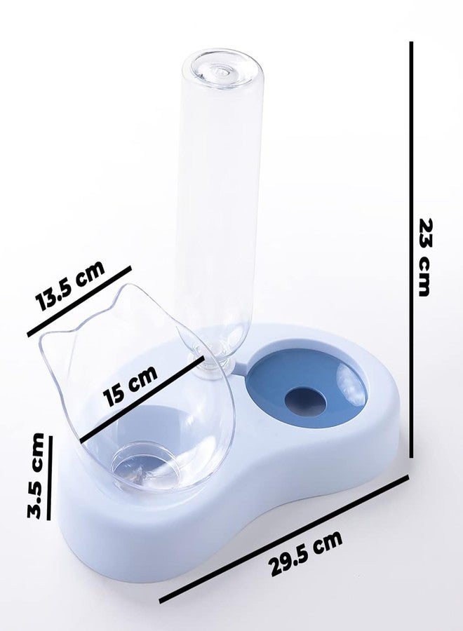 Homestic 2-in-1 Cat & Dog Bowl Set with Replaceable Water Bottle|Automatic Refill Cat Bowl|Premium PP Plastic|Non-Toxic|Suitable for Small & Medium Pets|PT008B|Blue - Image 2